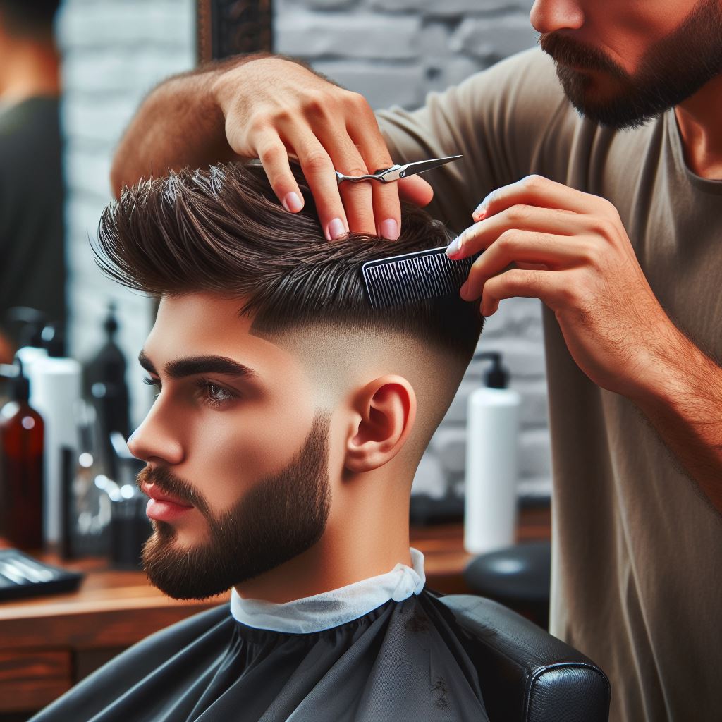 10 best hair salons in Cape Town - client at a hair salon receiving a precision haircut