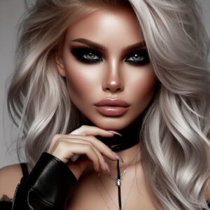 hair colour - Sultry platinum blonde with smoky eyes and attitude