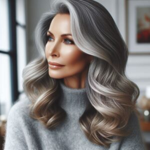 silver and grey hair - beautifully balayaged grey hair