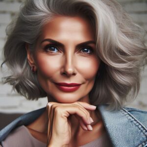 silver and grey hair - confident woman rocking her grey hair