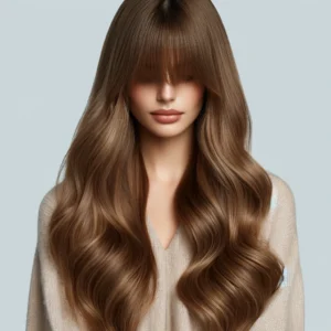 Long hair with soft curtain bangs parted in the middle - Haircut Trends