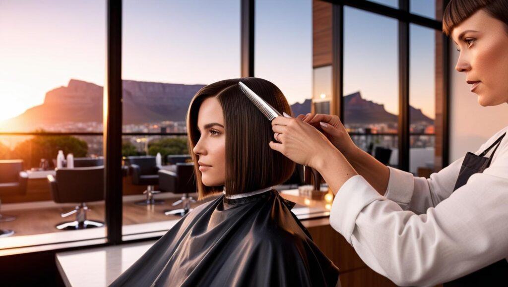 hair cutting specialists - stylist precision-cutting a chic bob in a modern salon