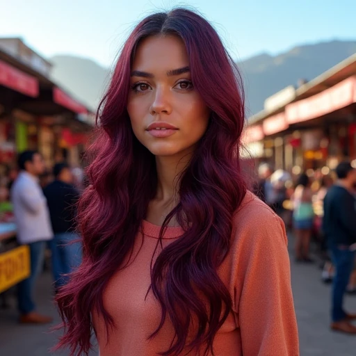 winter hair trends - woman with a cherry cola balayage