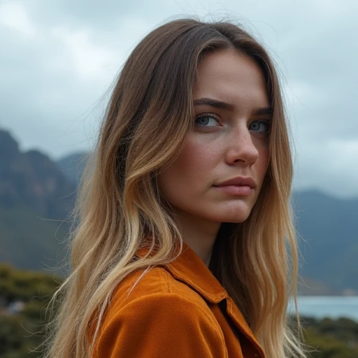 Balayage and highlights - woman with flowing golden hair