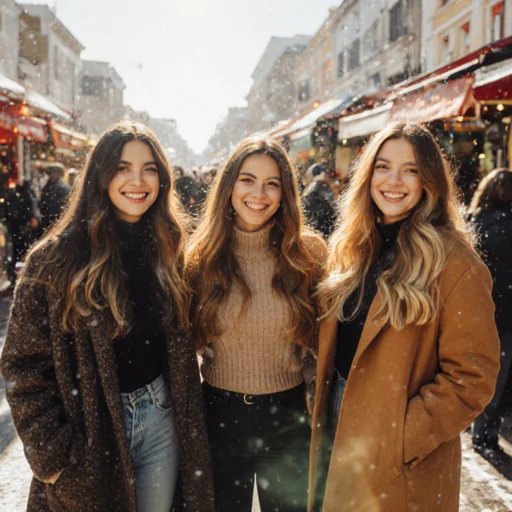 three women with different balayage hair