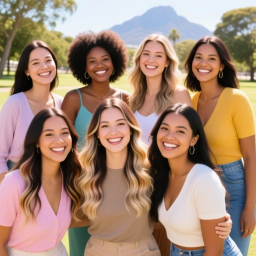 group of women with various spring hair trends