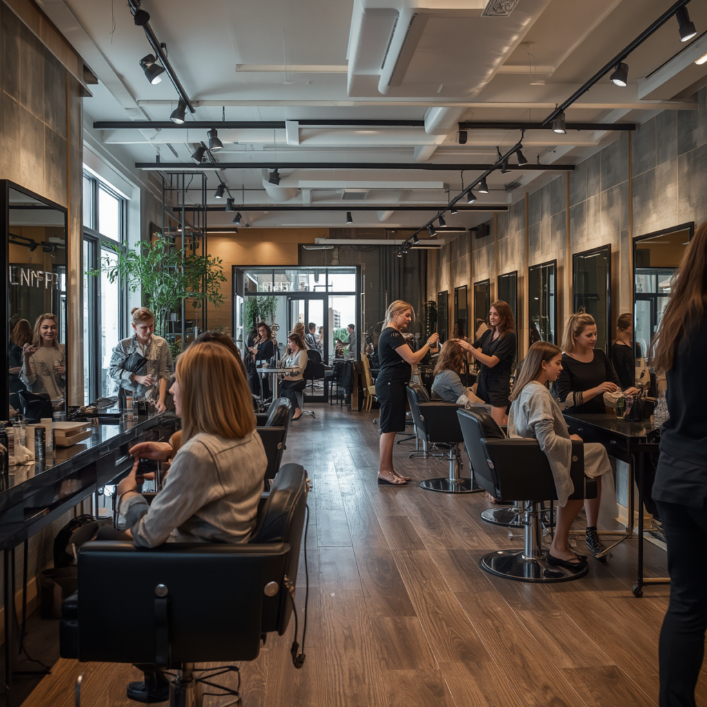 busy upmarket hair salon in Cape Town