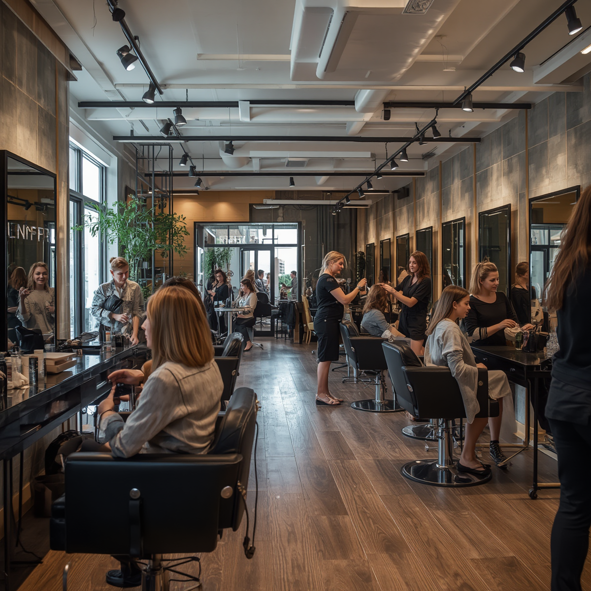 busy upmarket hair salon in Cape Town